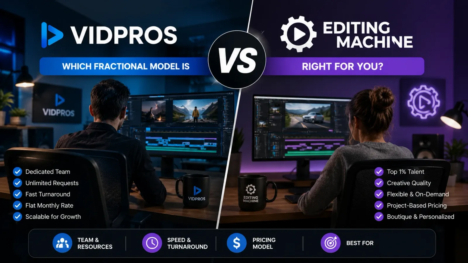 Vidpros vs Editing Machine: Which Fractional Model Is Right for You?